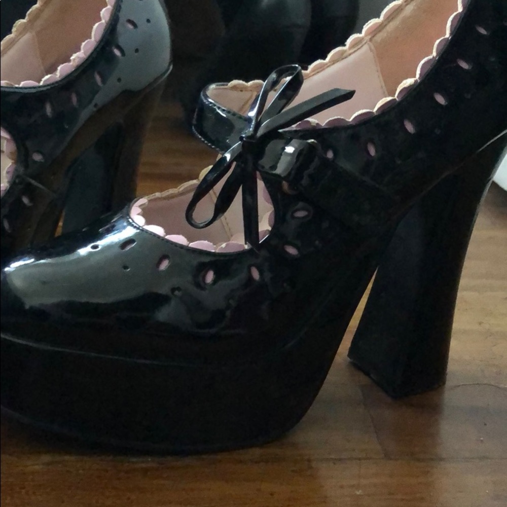 Black and pink platforms